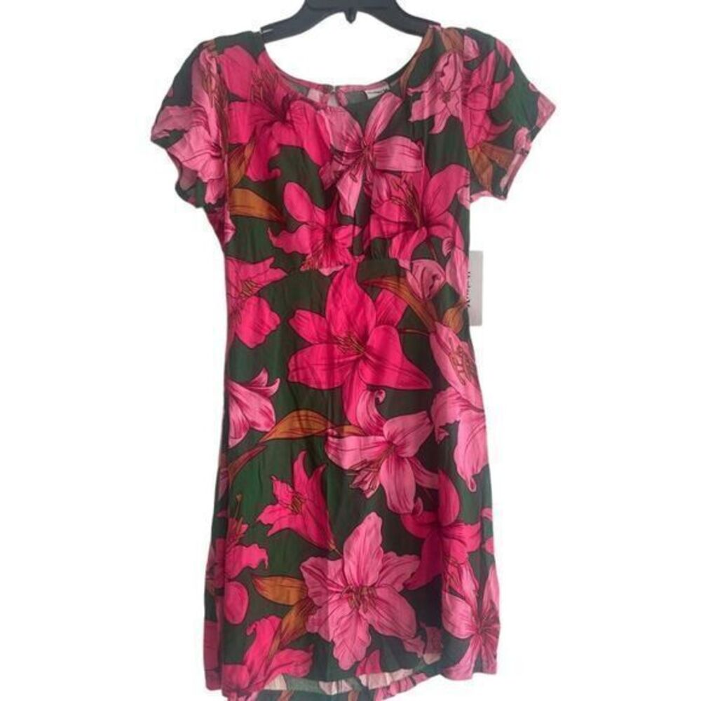 Hurley Sample Piece Floral Short Open Back‎ Hole Dress Size Small